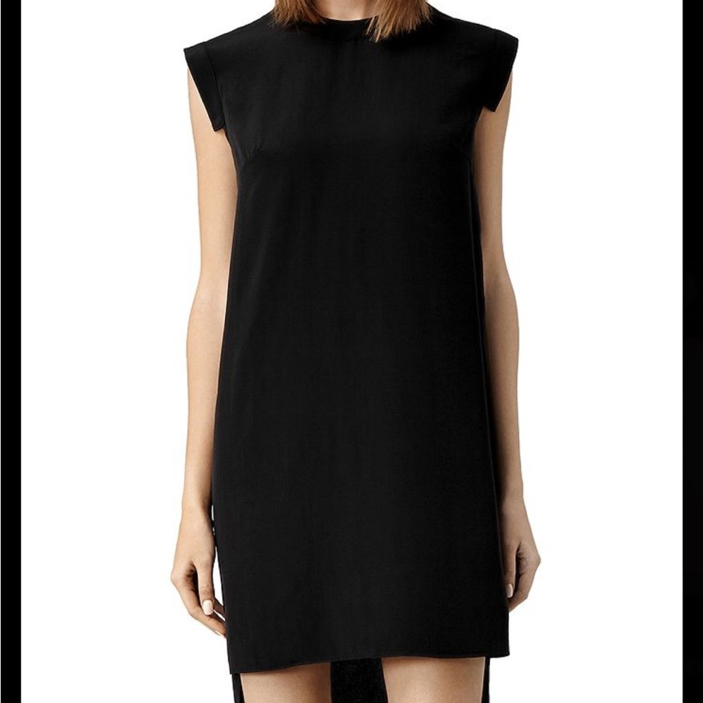 ALLSAINTS Tonya Lew Dress – 100% Silk – Black – Size US 2 / UK 6 / EU 34